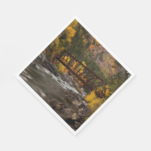 Serviette En Papier Automne sur le fleuve (Coin)