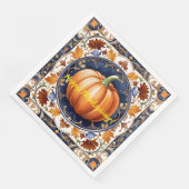 Serviette En Papier Automne Thanksgiving Collection Citrouille moderne (Coin)