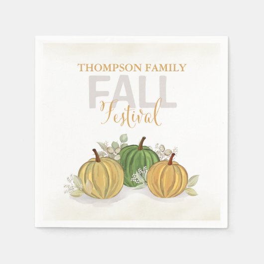 Serviette En Papier Automne Thanksgiving Gourds Custom (Devant)