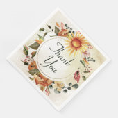 Serviette En Papier Automne Thanksgiving Merci de tournesol (Coin)