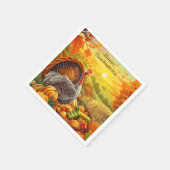 Serviette En Papier Automne Turquie Citrouilles Thanksgiving Naples (Coin)