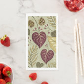 Serviette En Papier Automne vert et marron (En situation)