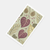 Serviette En Papier Automne vert et marron (Coin)