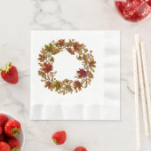 Serviette En Papier Automne Wreath Cocktail Papier Napkin (En situation)