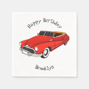 Serviette En Papier Automobile classique rouge 1948