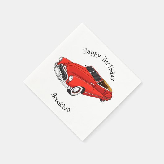 Serviette En Papier Automobile classique rouge 1948 (Coin)