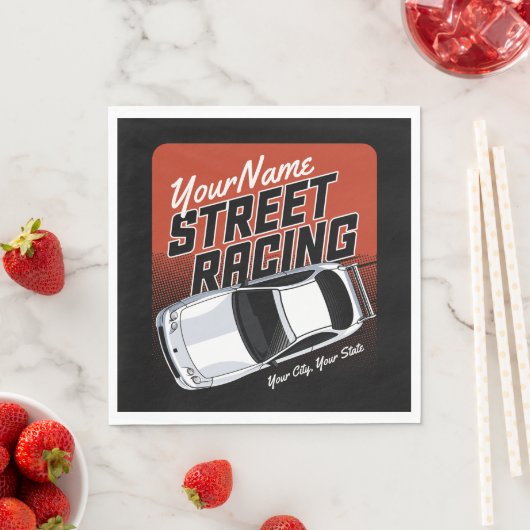 Serviette En Papier Automobile de course de rue personnalisée (En situation)
