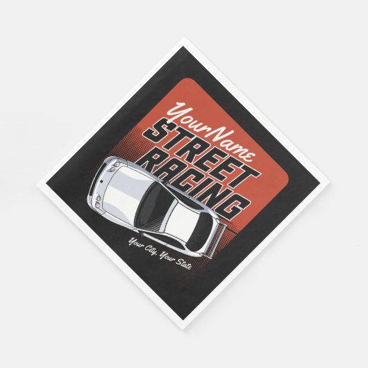 Serviette En Papier Automobile de course de rue personnalisée (Coin)