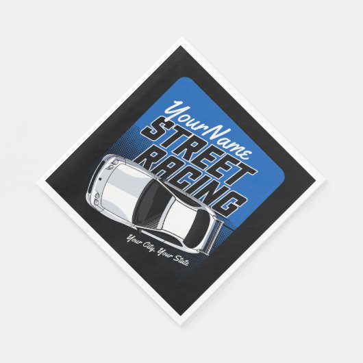 Serviette En Papier Automobile de course de rue personnalisée (Coin)