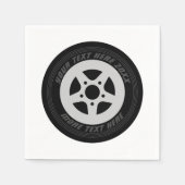 Serviette En Papier Automobile noir roue roue automobile thème course  (Devant)