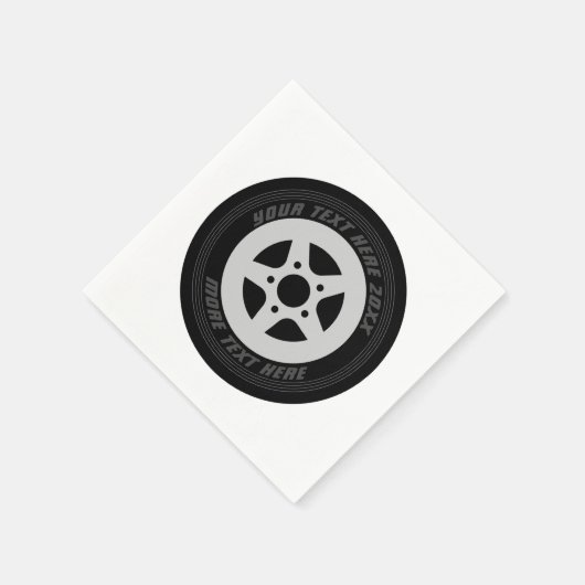 Serviette En Papier Automobile noir roue roue automobile thème course  (Coin)