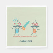 Serviette En Papier Autopsist Médicale Humour with Mustache Characters (Devant)