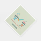 Serviette En Papier Autopsist Médicale Humour with Mustache Characters (Coin)