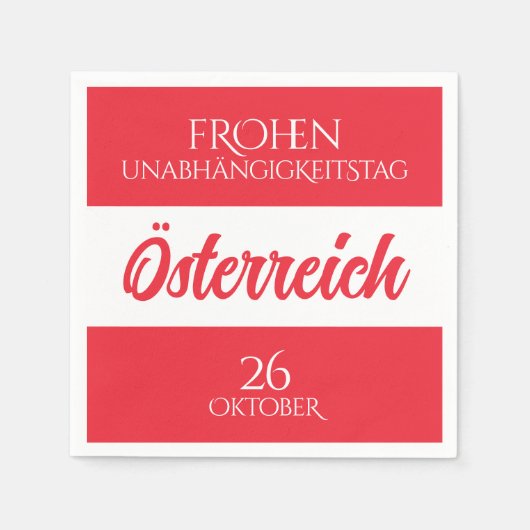 Serviette En Papier Autriche Fête de l'Indépendance drapeau national a (Devant)