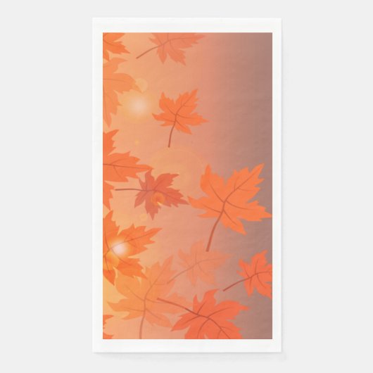 Serviette En Papier Autumn design with maple leaves and bokeh effect   (Devant)