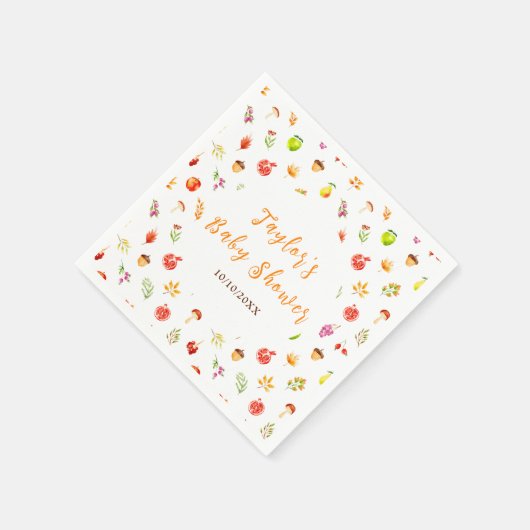 Serviette En Papier Autumn Fall Harvest Baby Shower (Coin)