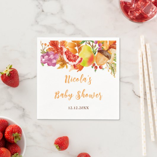 Serviette En Papier Autumn Fall Harvest Baby Shower (En situation)