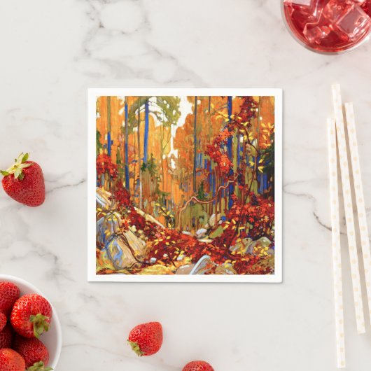 Serviette En Papier Autumn Garland, art de Tom Thomson, (En situation)