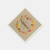 Serviette En Papier Autumn Leaf Wreath Custom Monogramme Thankgiving (Coin)