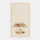 Serviette En Papier Autumn leaves frame personalized (Devant)