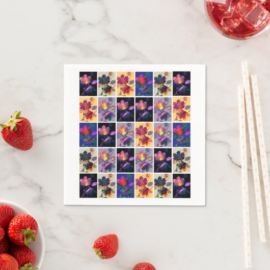Serviette En Papier Autumn Leaves Rustic Patchwork (En situation)