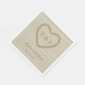 Serviette En Papier Autumn sprig coeur feuille monogramme mariage serv (Coin)