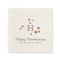Autumn Trees Thanksgiving Monogramme