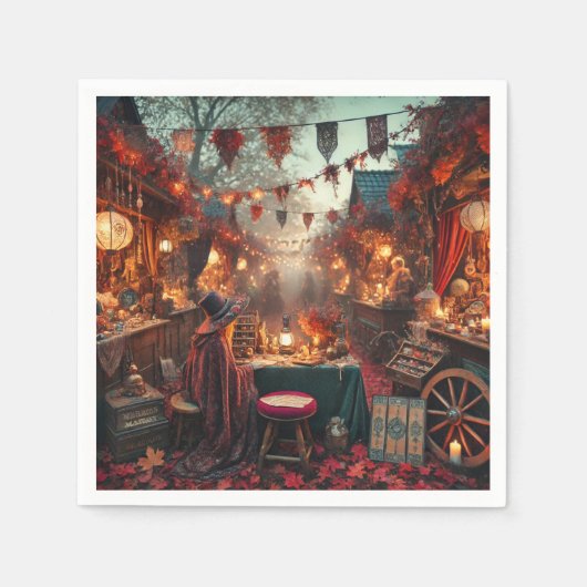 Serviette En Papier Autumnal Whimsigoth Magical Marketplace Decoupage (Devant)