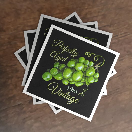 Serviette en papier aux raisins