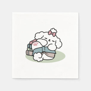 Serviette En Papier Avant le coucher avec ma chienne - Livre et Amoure