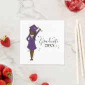 Serviette En Papier Avatar fille personnalisable | Diplôme d'études se (En situation)