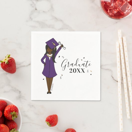 Serviette En Papier Avatar fille personnalisable | Diplôme d'études se (En situation)