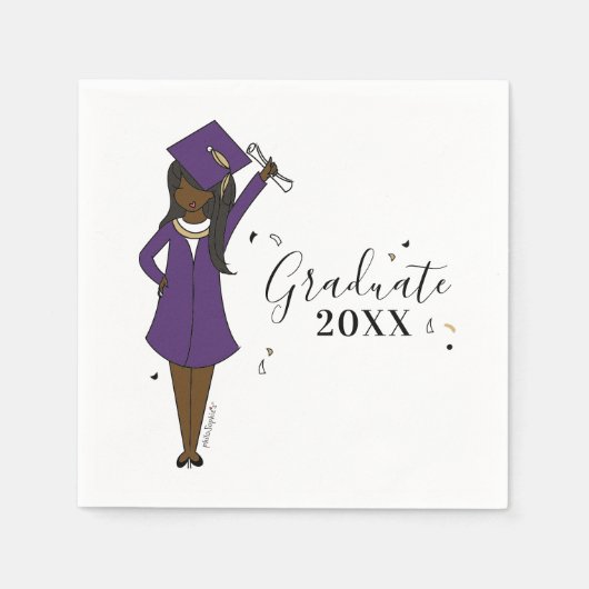 Serviette En Papier Avatar fille personnalisable | Diplôme d'études se (Devant)