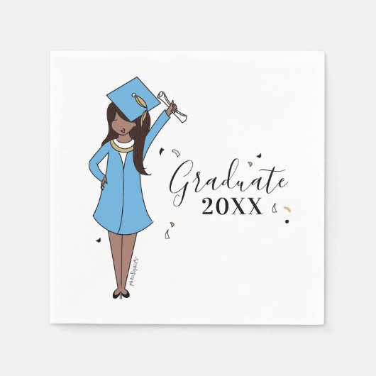 Serviette En Papier Avatar fille personnalisable | Diplôme d'études se (Devant)