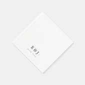 Serviette En Papier Avec Amour Simple Élégant Couple Mariage Monogramm (Coin)