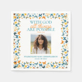 Serviette En Papier Avec Dieu toutes les choses sont possibles papillo (Devant)