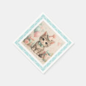 Serviette en papier avec illustration de chaton d' (Coin)