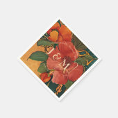Serviette En Papier 🌹 Avec initiales Rose Romance : Art Nouveau Splen (Coin)
