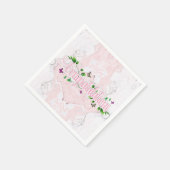 Serviette en papier avec texte Félicitations fleur (Coin)