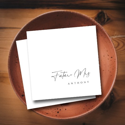 Serviette En Papier Avenir Élégant Mme | Fête des mariées lettres main
