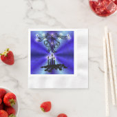 Serviette En Papier Avent, Artdeco de Noël sur Blue Green Rainbow (En situation)