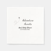 Serviette En Papier Aventure attend baby shower ajouter nom date plan  (Devant)