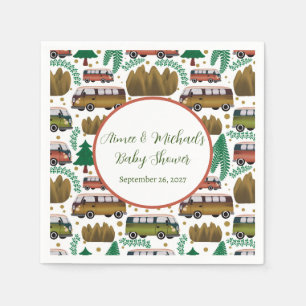 Serviette En Papier Aventure Attend : Camper Baby shower neutre