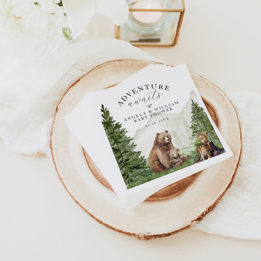 Serviette En Papier Aventure attend un Baby shower neutre pour les fem