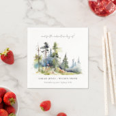 Serviette En Papier Aventure Commencer Pine Forest Paysage Mariage (En situation)