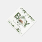 Serviette En Papier Aventure Commencer Woodland Ours Bébé Garçon Douch (Coin)