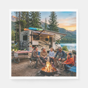 Serviette En Papier Aventure de camping en VR pour la famille