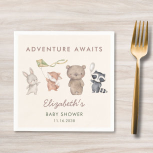 Serviette En Papier Aventure des Animaux de la Forêt pour Baby Shower