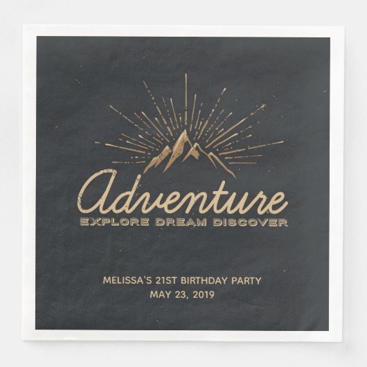 Serviette En Papier Aventure Explorez Dream Découvrez la typographie (Devant)