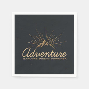 Serviette En Papier Aventure Explorez Dream Découvrez la typographie